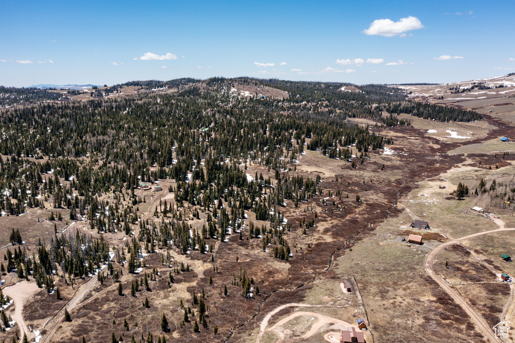 Aerial overview of property\'s location with a mountain backdrop