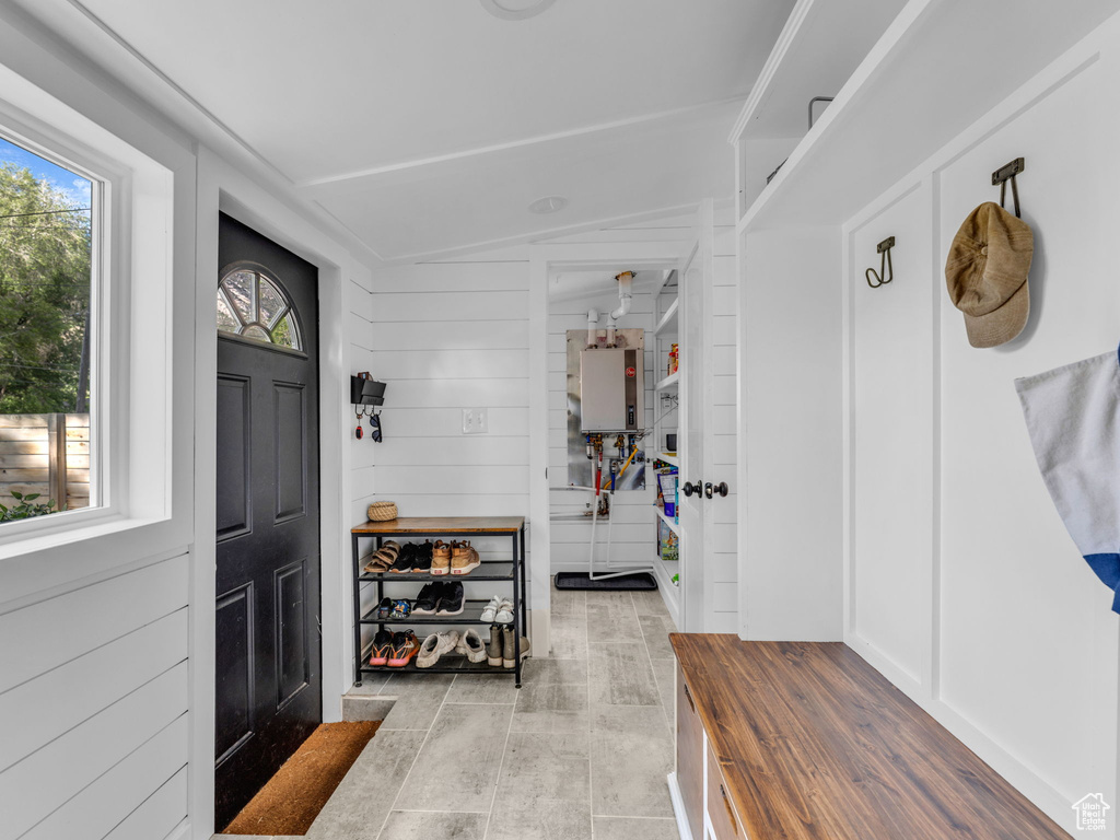 Mudroom with water heater