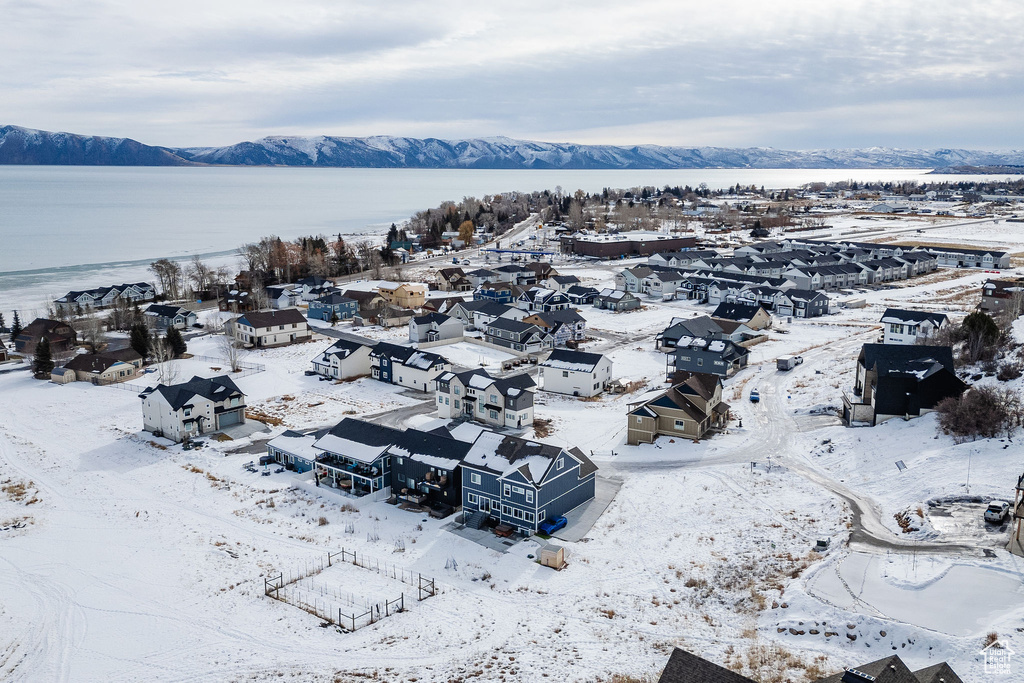 Aerial perspective of suburban area