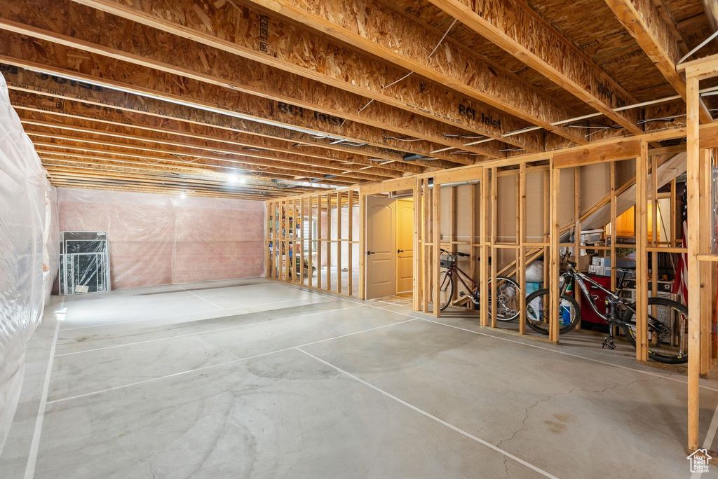 View of unfinished basement