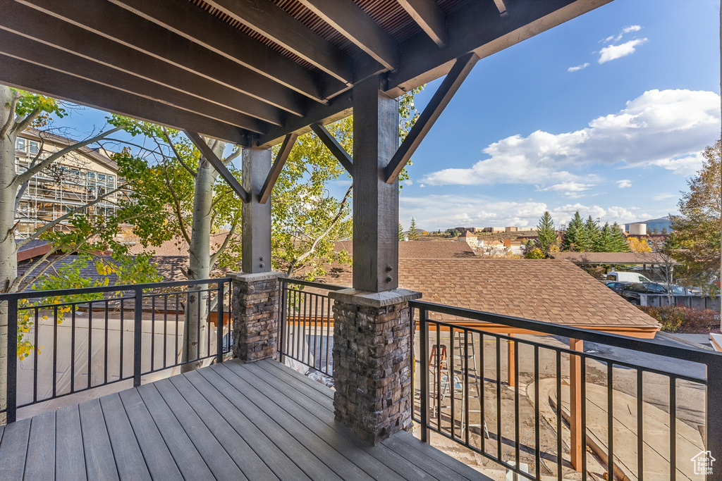 View of wooden deck