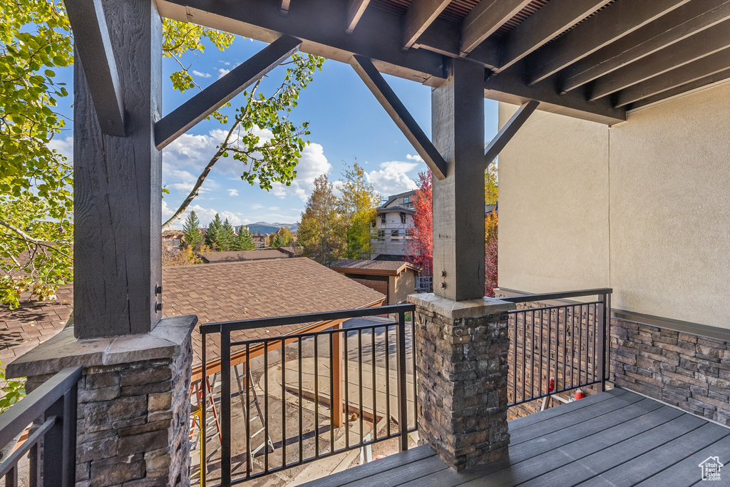 View of wooden deck
