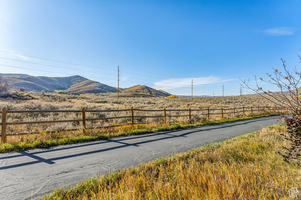 View of asphalt road with a mountain view