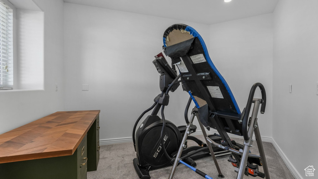 Exercise area with baseboards