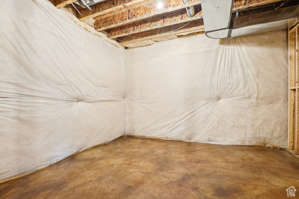 View of unfinished basement