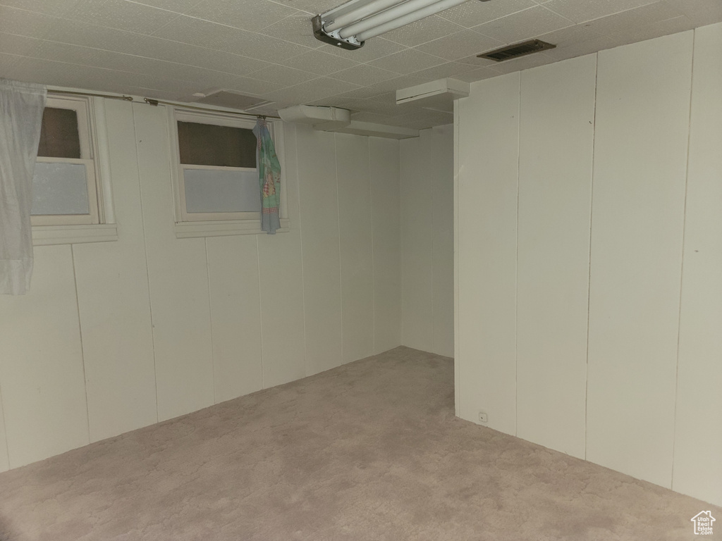 Finished below grade area featuring carpet