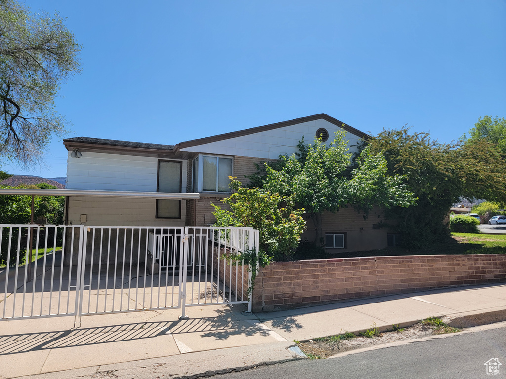 View of front of home with a gate