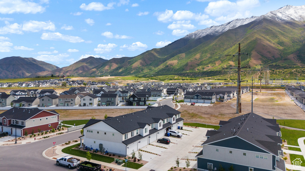 Mountain view with nearby suburban area