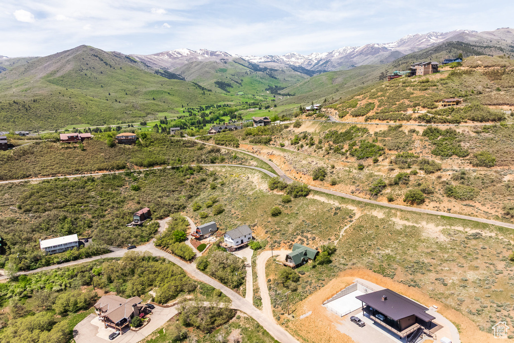 Aerial view of sparsely populated area featuring mountains