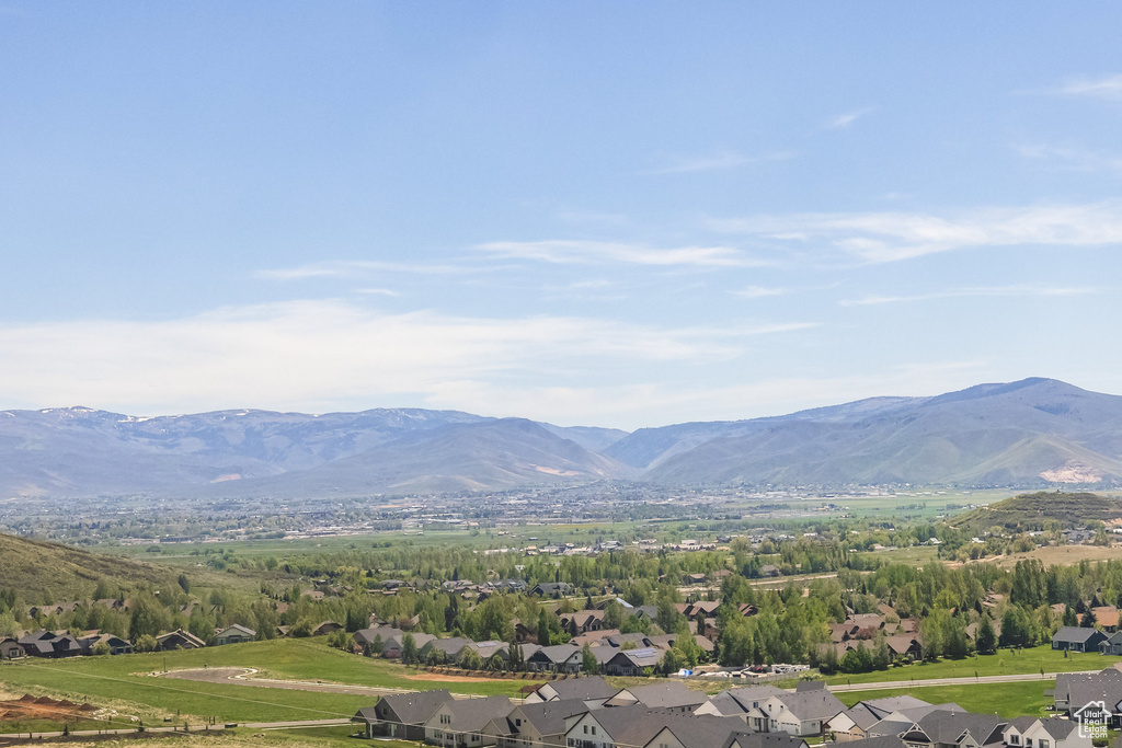 Mountain view with nearby suburban area