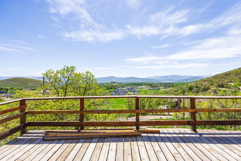 Deck with a mountain view