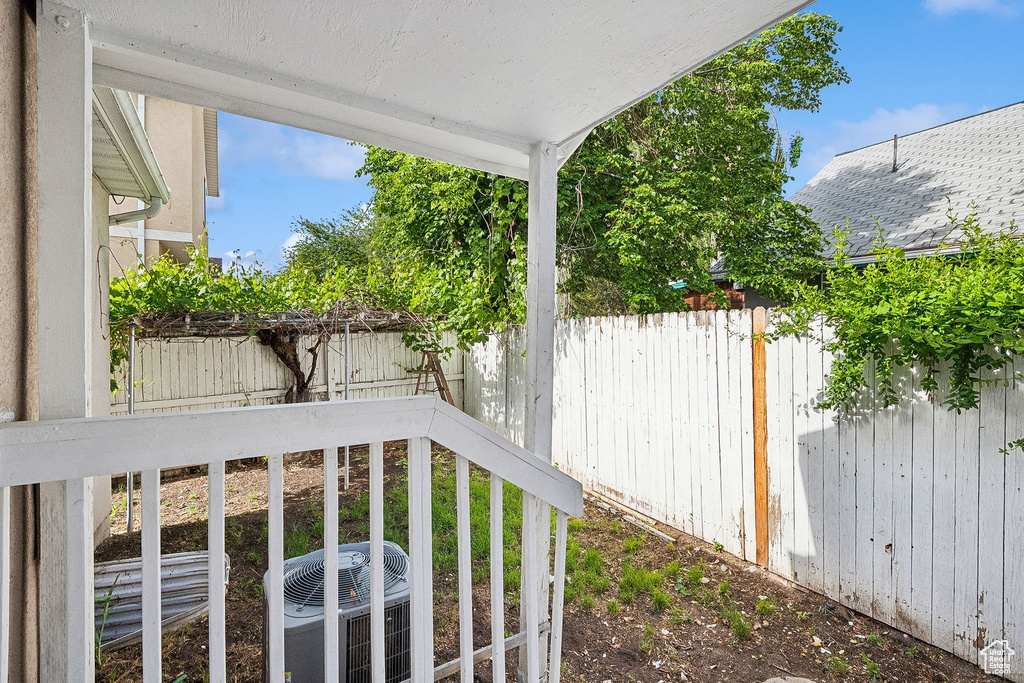 View of patio / terrace featuring central air condition unit