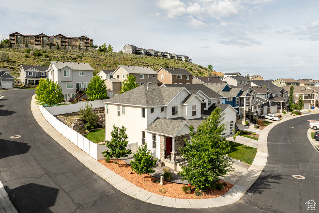 Aerial view of residential area
