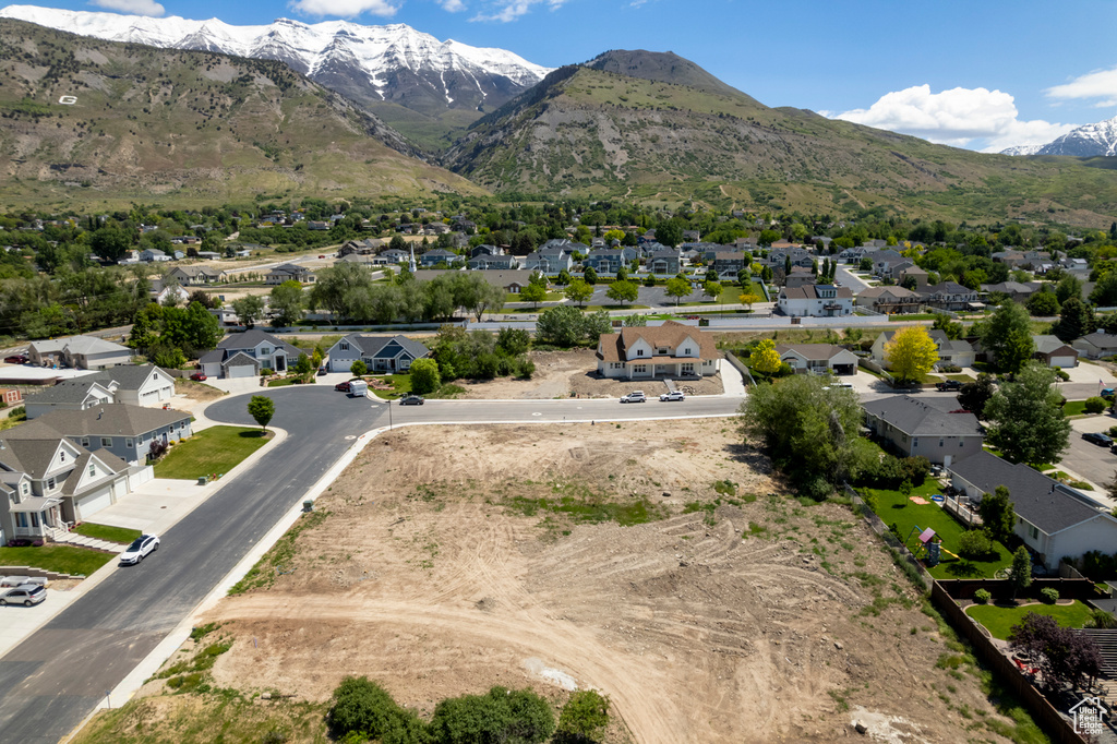 View of mountain background with nearby suburban area