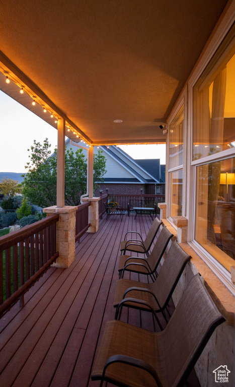 View of wooden deck