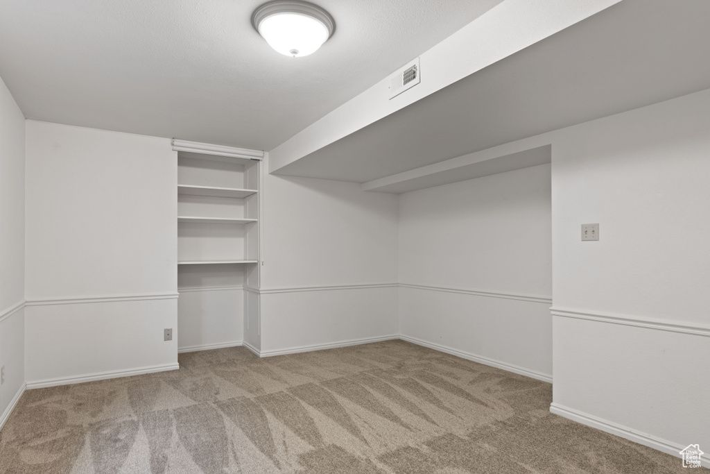 Walk in closet featuring carpet