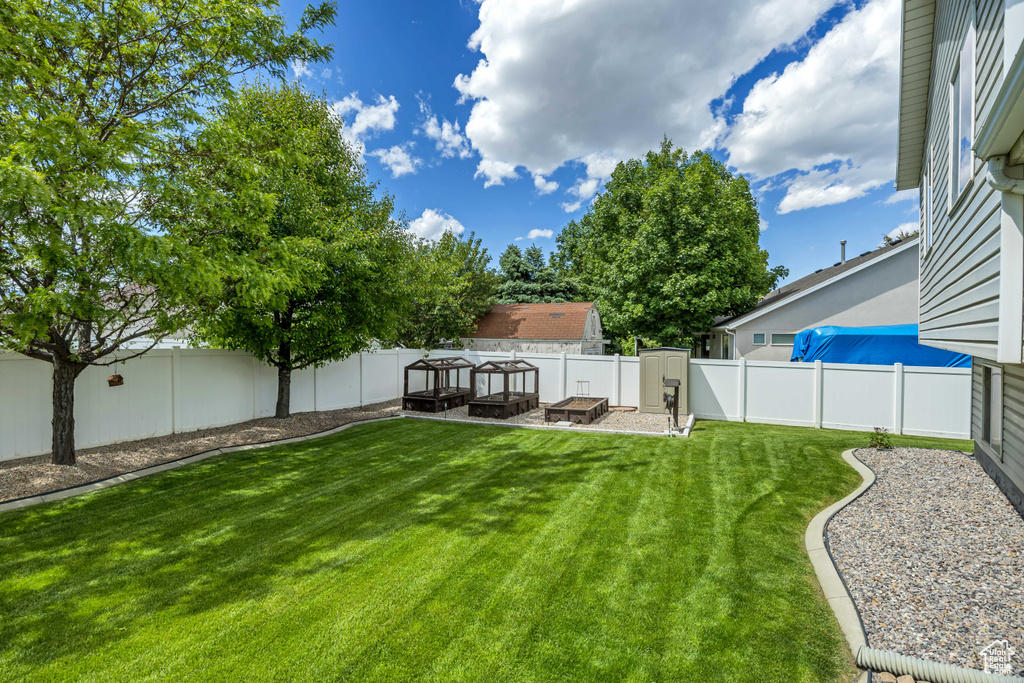 View of yard with a patio area