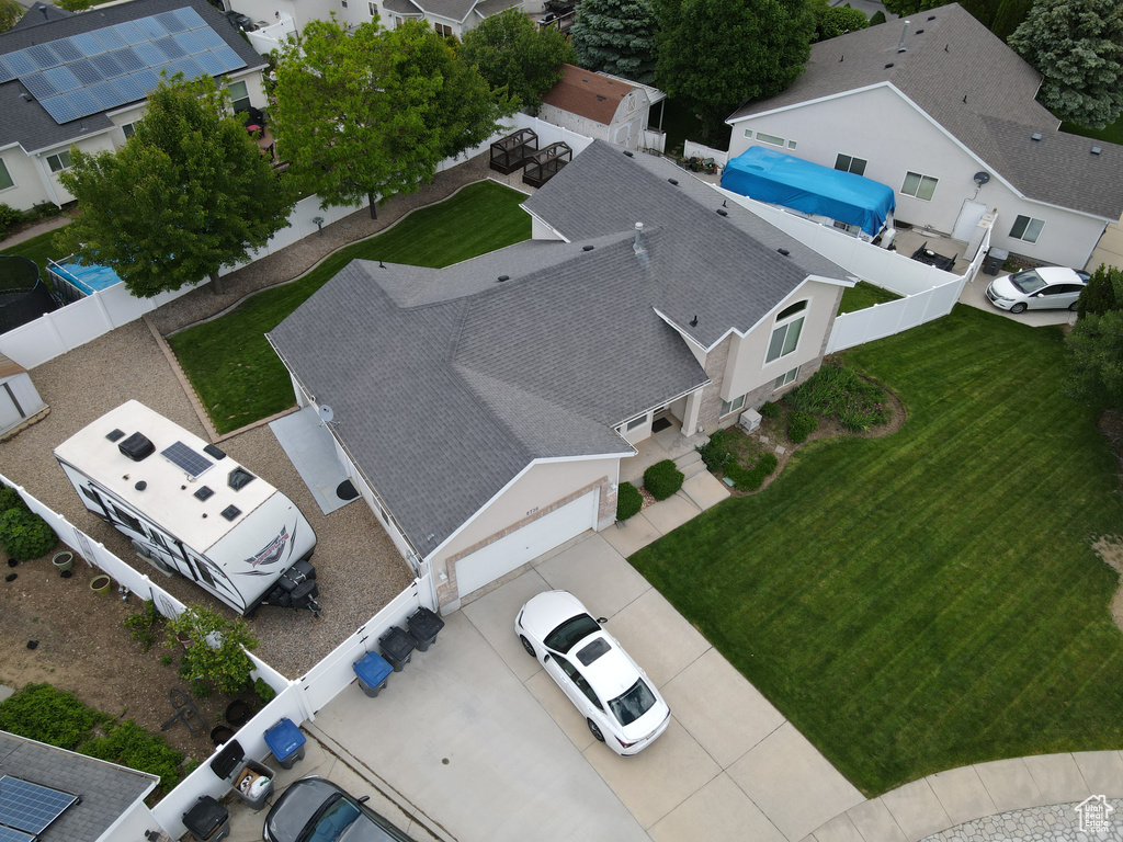 Aerial perspective of suburban area