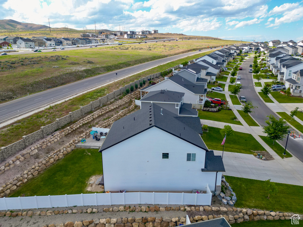 Aerial perspective of suburban area