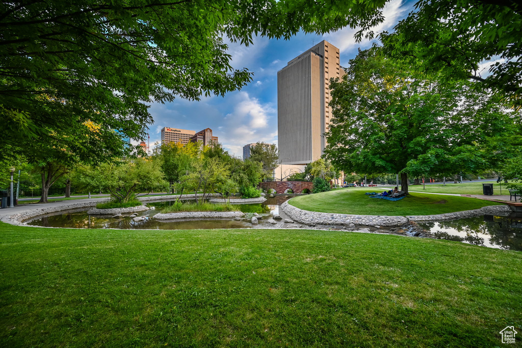 View of community with a lawn