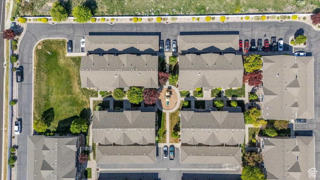 Aerial perspective of suburban area