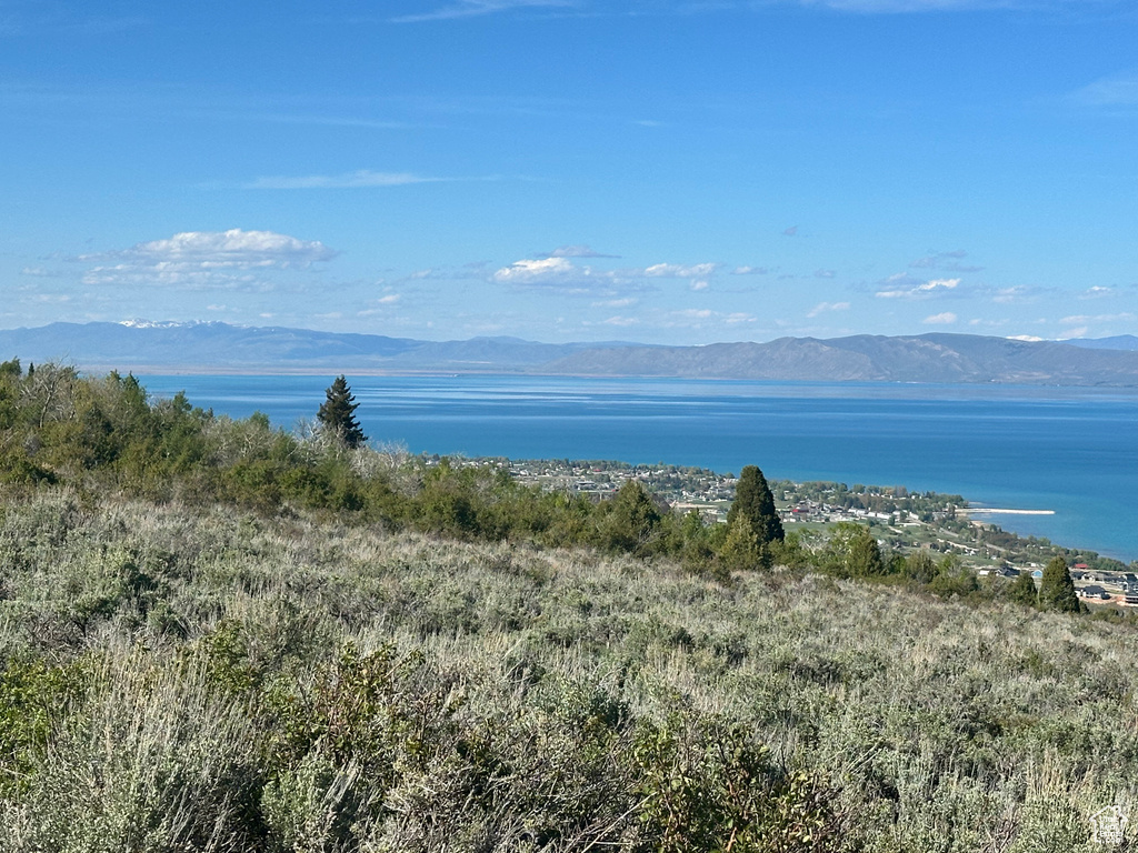 Water view with a mountain backdrop