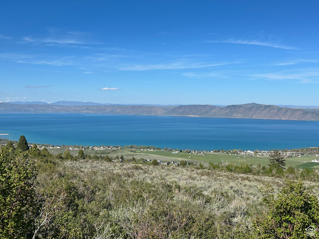 Water view featuring mountains