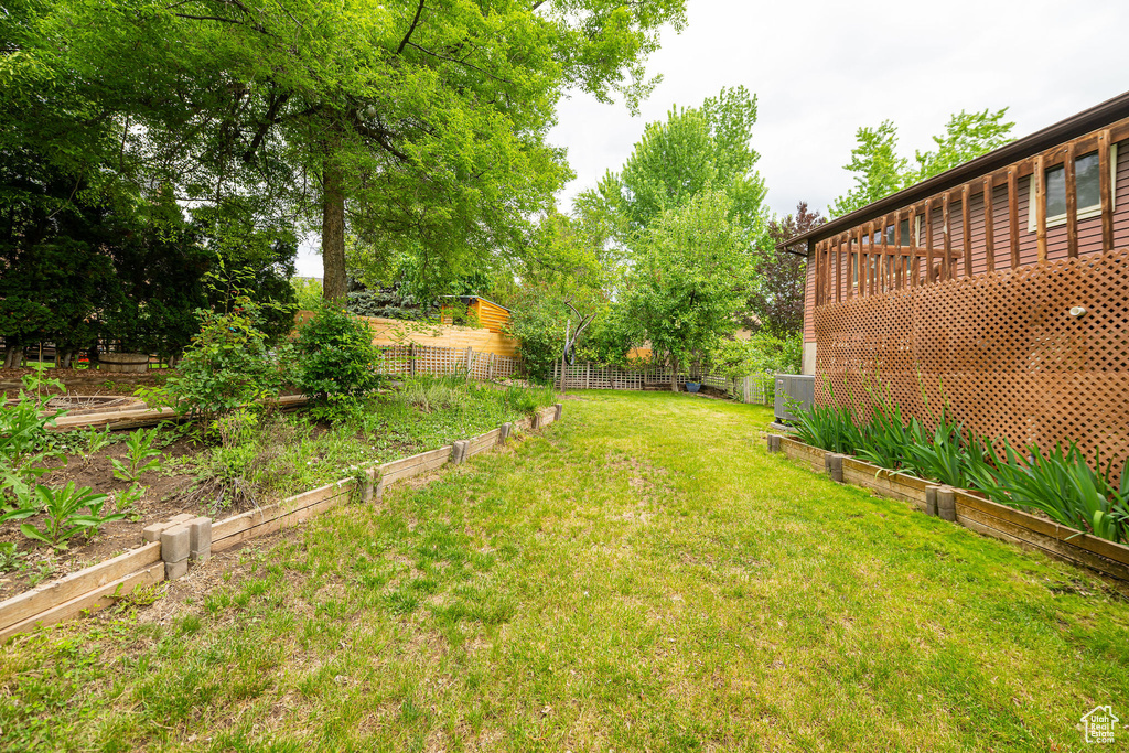 View of yard featuring a garden