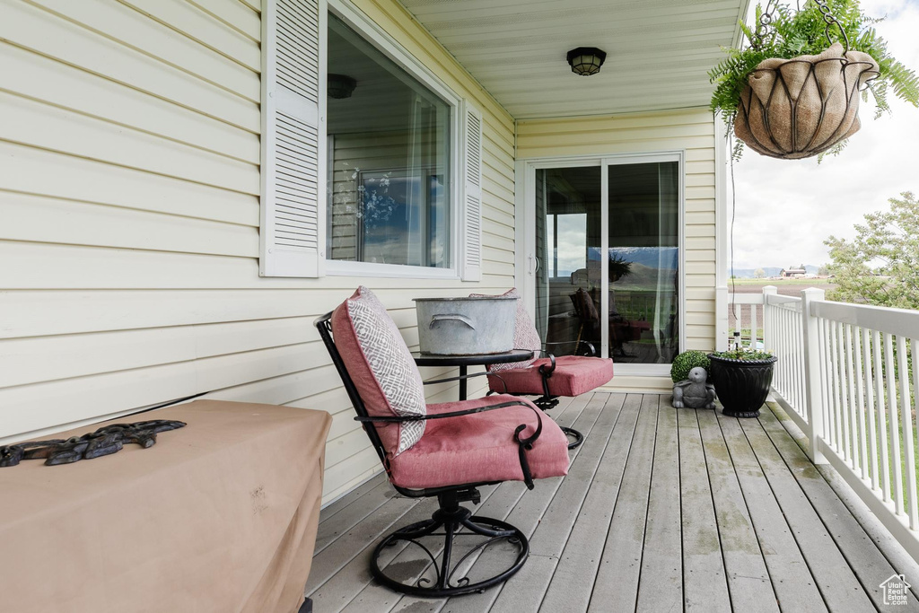 View of wooden deck