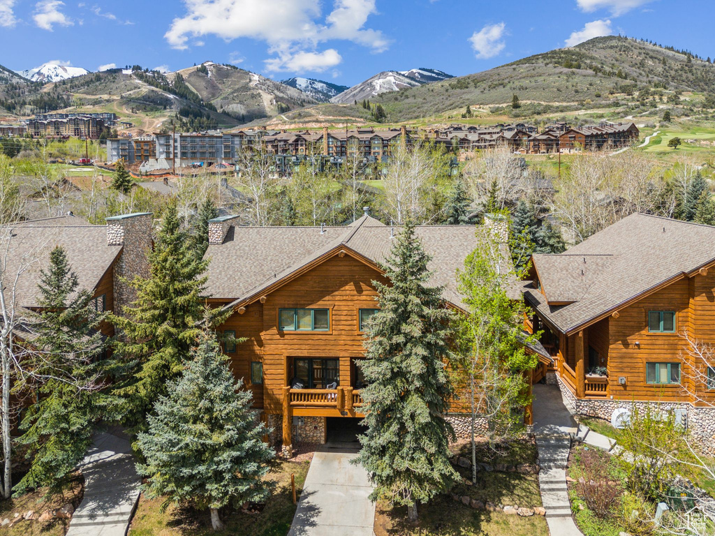 Mountain view featuring nearby suburban area
