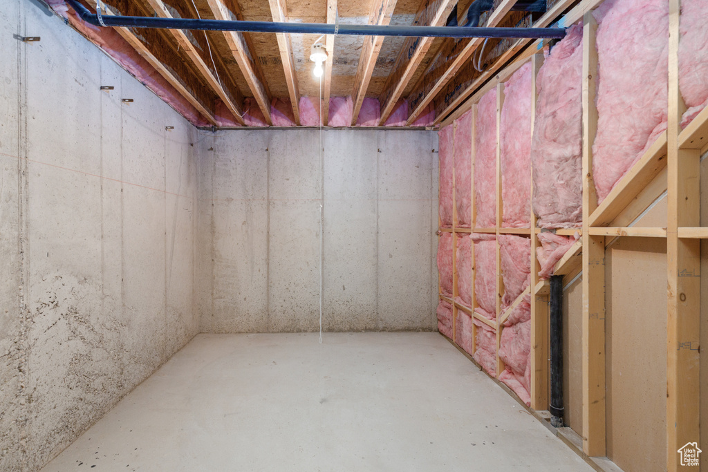 View of unfinished basement