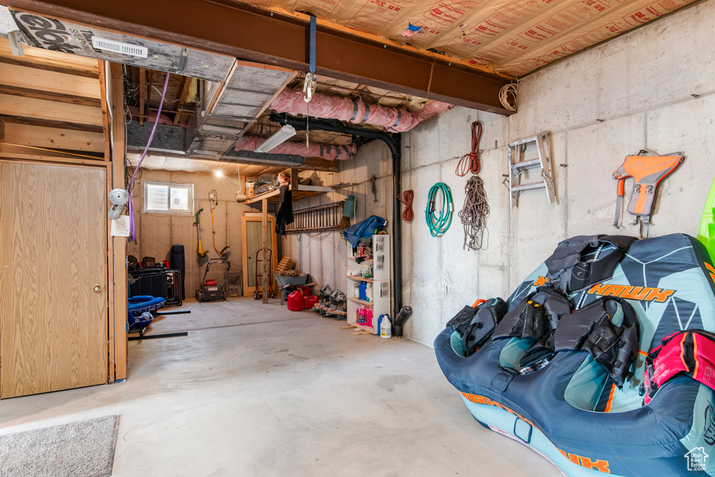 Basement with a garage