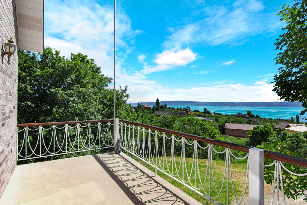 Balcony with a water view