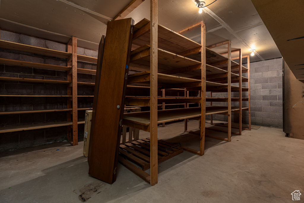 View of unfinished basement
