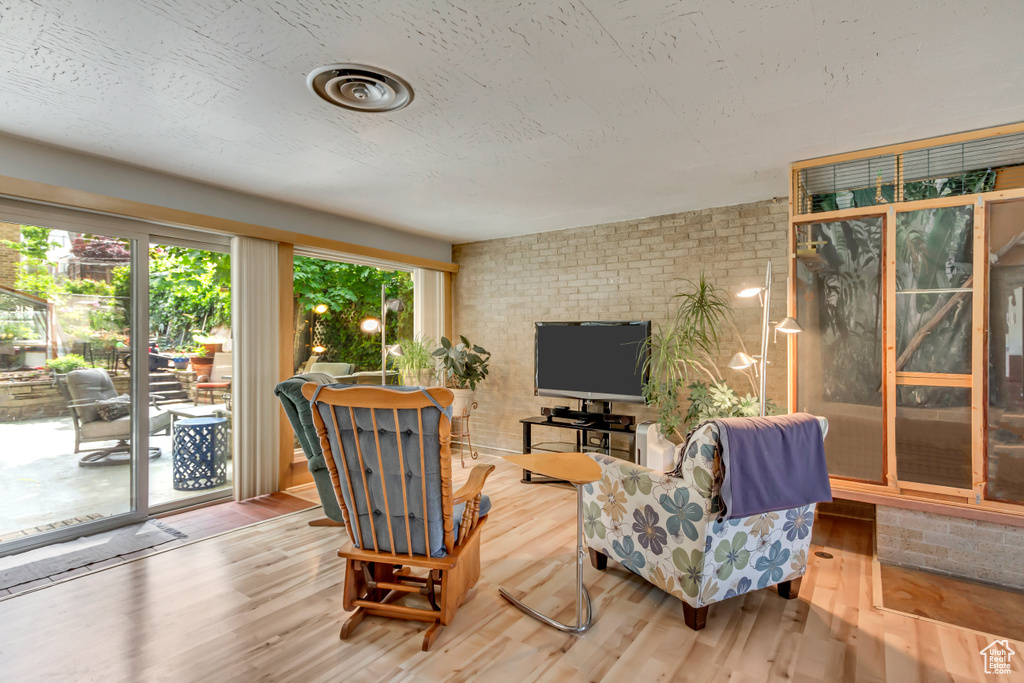 Living room featuring wood finished floors