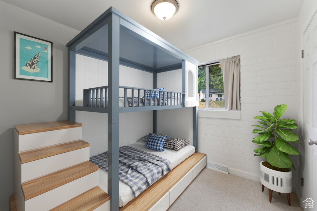 Bedroom with carpet