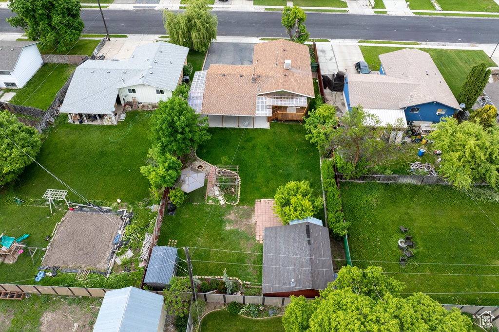Aerial view of residential area