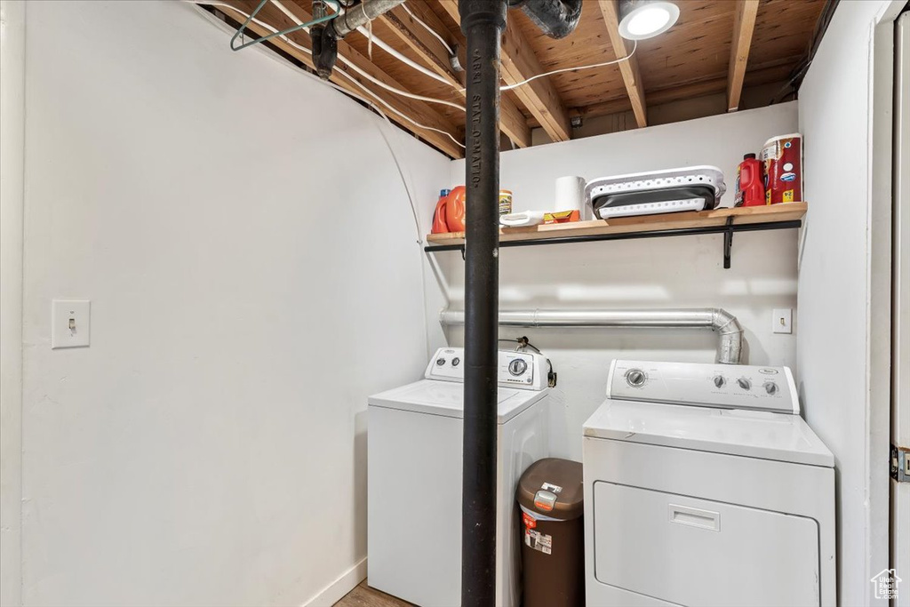 Laundry area with independent washer and dryer