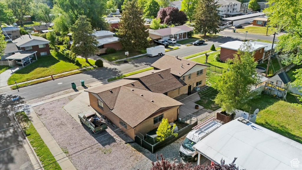 Aerial perspective of suburban area