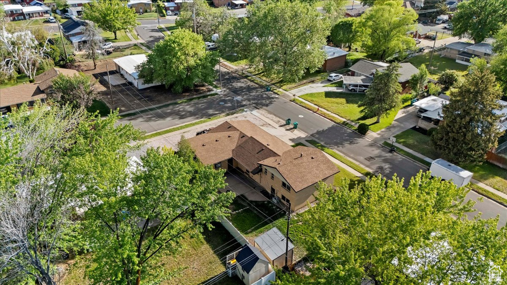 Aerial view of residential area