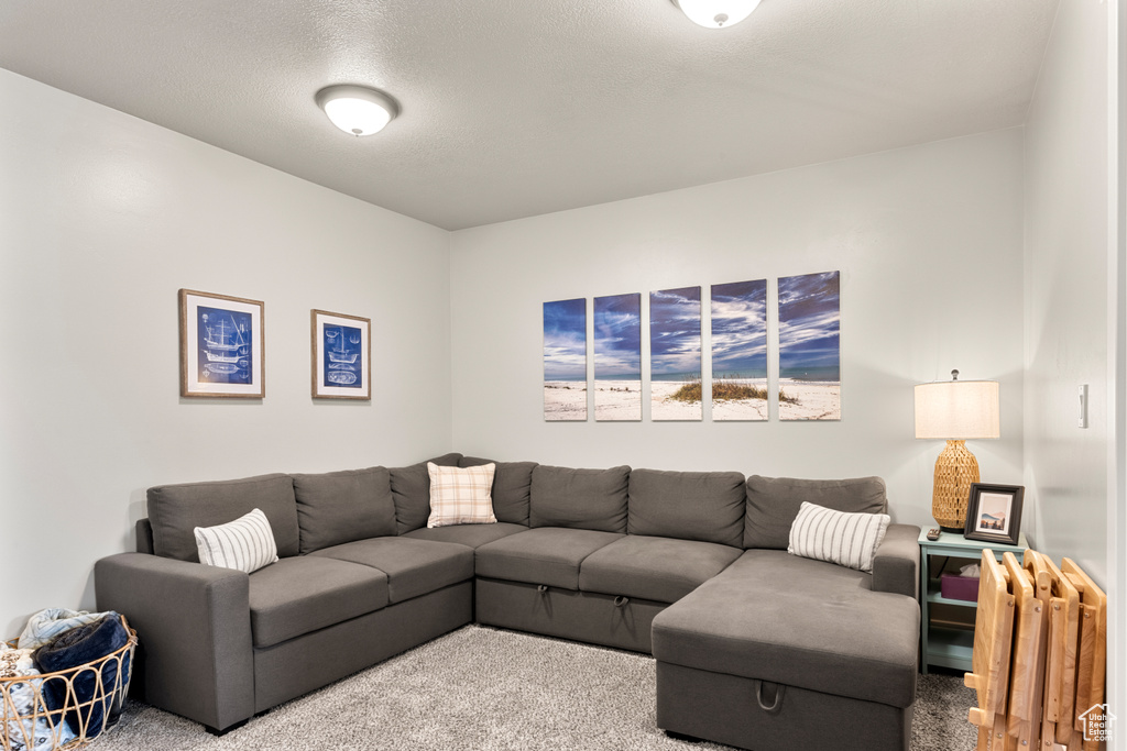 View of carpeted living area