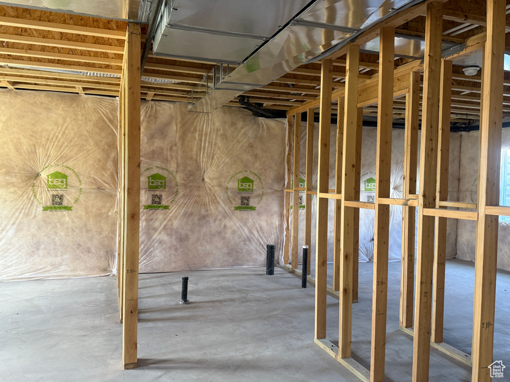 View of unfinished basement