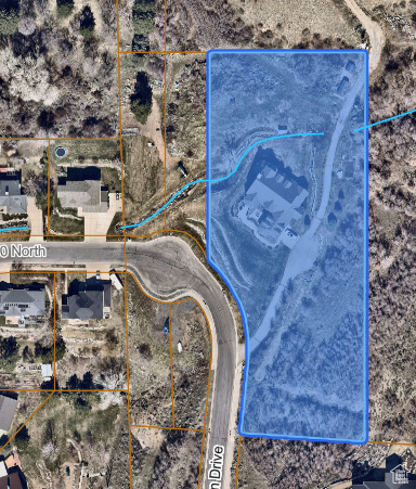 Map / location with property parcel outlined
