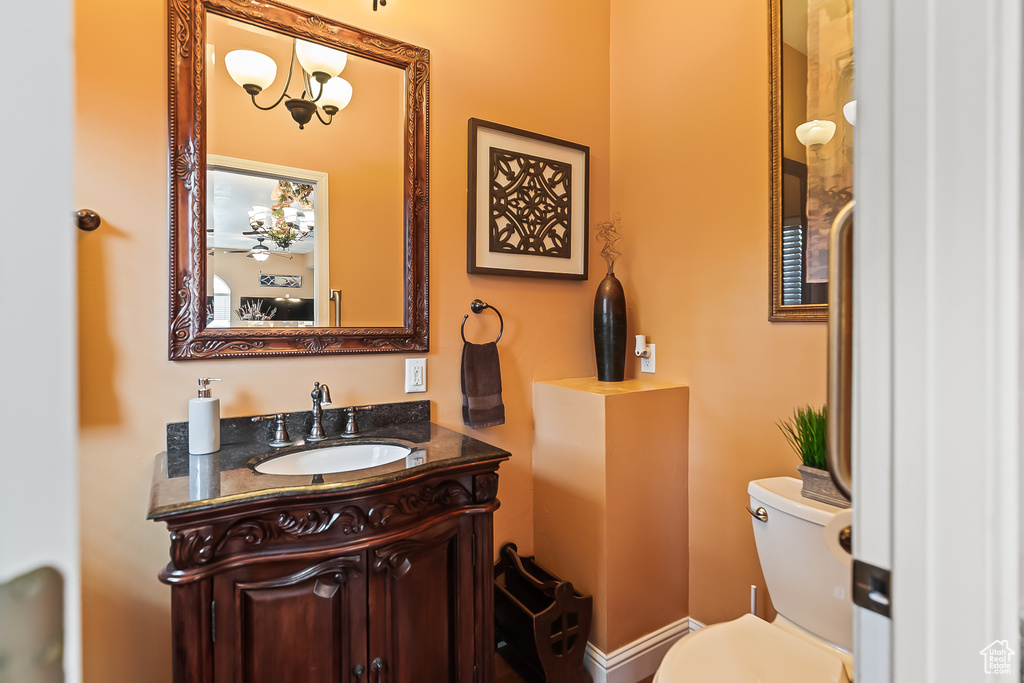 Bathroom featuring toilet and vanity