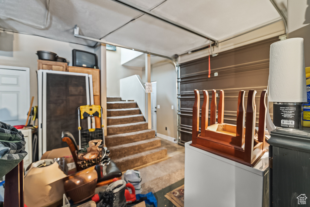 Basement featuring baseboards