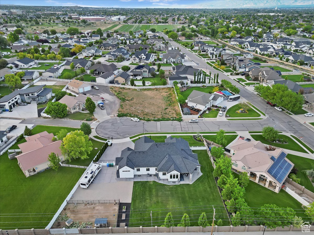 Aerial perspective of suburban area