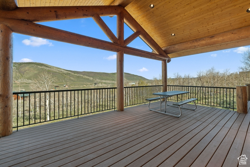 Deck with a mountain view