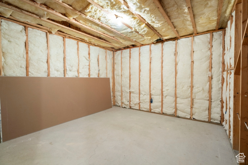 View of unfinished basement