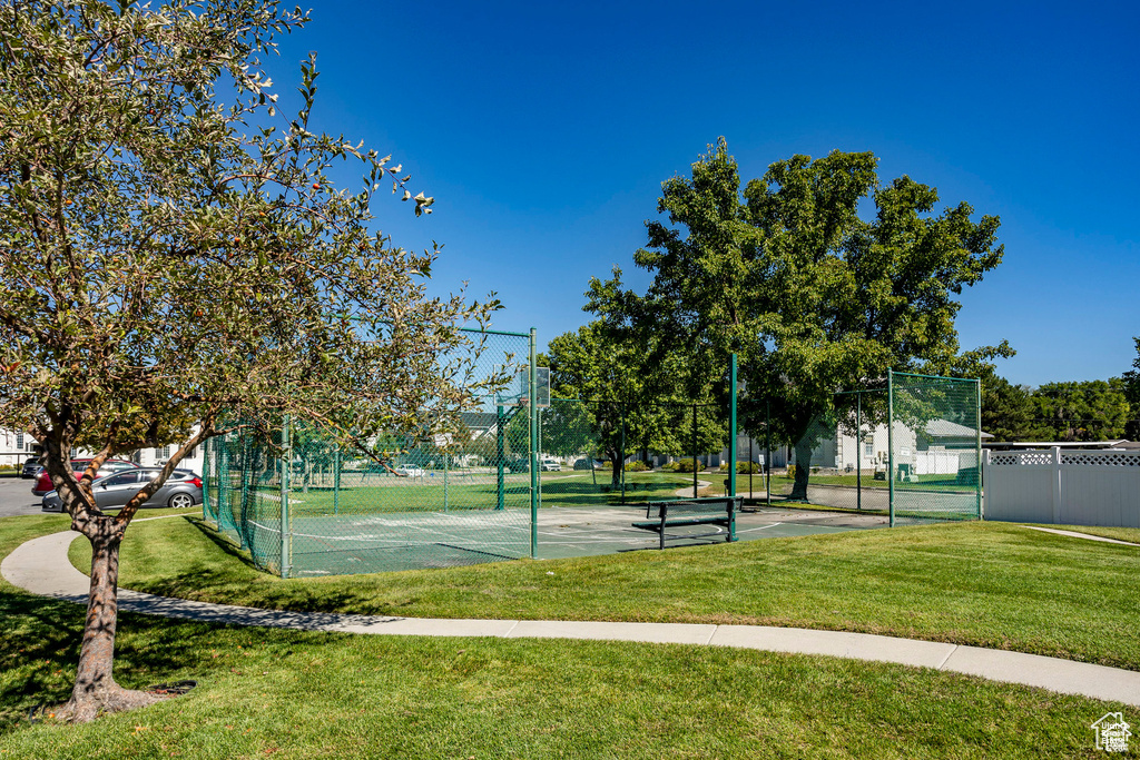 View of tennis court