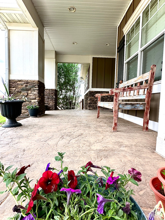 View of covered porch